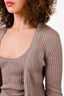 Gabriella Hearst Grey Cashmere/Silk Knit Tank Top + Cardigan Set Size S