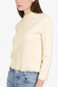 Alexander McQueen Beige Lace Embroidery Long-Sleeve Top Size L