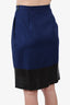 Fendi Navy Wool/Leather Mini Skirt Size 42