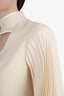 Gucci Cream Silk Pleated Heart Cut Out Top Size 38