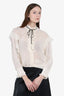 Gucci White Mock Neck Blouse Size 40