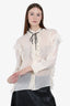 Gucci White Mock Neck Blouse Size 40