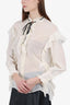Gucci White Mock Neck Blouse Size 40
