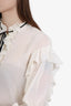 Gucci White Mock Neck Blouse Size 40