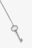 Tiffany & Co. Platinum Diamond Oval Key Pendant Necklace