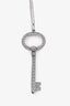 Tiffany & Co. Platinum Diamond Oval Key Pendant Necklace