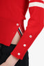 Thom Browne Red Cashmere Striped Turtle Neck Sweater Size 1