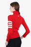 Thom Browne Red Cashmere Striped Turtle Neck Sweater Size 1