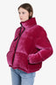 Moncler Purple Velvet Puffer Jacket Size 4
