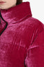 Moncler Purple Velvet Puffer Jacket Size 4