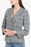 Smythe Green/Black/White Cotton Plaid Print Blazer Size 8