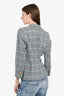 Smythe Green/Black/White Cotton Plaid Print Blazer Size 8