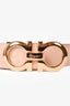 Salvatore Ferragamo Beige/Black Leather Reversible Gancini Buckle Belt Size 100