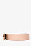 Salvatore Ferragamo Beige/Black Leather Reversible Gancini Buckle Belt Size 100