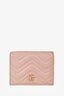 Gucci Taupe Leather GG Marmont Chevron Quilted Compact Wallet
