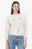 Maison Kitsune Cream Fox Embroidery Sweatshirt Size M
