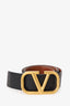 Valentino Black Reversible V Buckle Belt Size 90/36