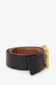 Valentino Black Reversible V Buckle Belt Size 90/36