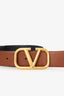 Valentino Black Reversible V Buckle Belt Size 90/36