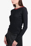 Pre-loved Chanel™ Black Cashmere/Silk Crew-neck Sweater Size 44