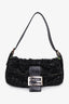 Fendi Black Beaded Embellished Baguette Shoulder Bag