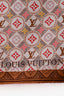 Louis Vuitton Brown/Pink Silk Blossom Logo Printed Square Scarf