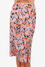 Marni Purple/Orange Floral Patter Silk Midi Skirt Size 38