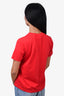 Burberry Red Logo Printed T-Shirt Size XS