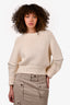 Alexander McQueen Cream Wool Knit Sweater with Zip Detail Size S