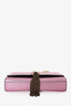Saint Laurent Pink Metallic Leather Monogram Small Kate Tassel Wallet On Chain
