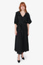 Rotate Birger Christensen Black/Cream Polka Dot Belted Ruffle Maxi Dress Size 4