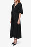 Rotate Birger Christensen Black/Cream Polka Dot Belted Ruffle Maxi Dress Size 4