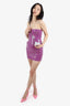 Dsquared2 Cotton Sequin Purple Mini Bustier Dress Size 40