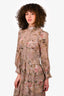 Zimmermann Beige/Pink Silk Patterned Dress with Slip Size 0