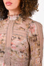 Zimmermann Beige/Pink Silk Patterned Dress with Slip Size 0