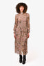 Zimmermann Beige/Pink Silk Patterned Dress with Slip Size 0