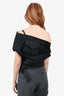 Prada Black Nylon Off Shoulder Belted Top size 38