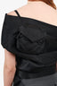 Prada Black Nylon Off Shoulder Belted Top size 38