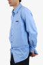 Prada Blue Cotton Long Sleeve Shirt Size 45