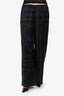 Toteme Black Silk Patterned Wide Leg Pants size 42