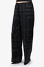 Toteme Black Silk Patterned Wide Leg Pants size 42