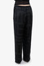 Toteme Black Silk Patterned Wide Leg Pants size 42