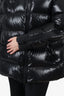 Moncler Black Diagonal Zipper Down Jacket size 3