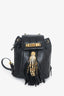 Moschino Black Leather Skeleton Hand Fringe Backpack