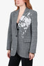 Boutique Moschino Grey Plaid Print Blazer size 10