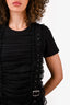 Comme des Garçons Noir Kei Ninomiya Black Tulle Buckle Detail T-Shirt Size S