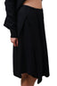 Dries Van Noten Black Striped Cotton Asymmetrical Skirt Size 38