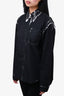 Prada Black/White Printed Cotton Button Down Shirt Size 40