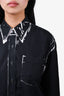 Prada Black/White Printed Cotton Button Down Shirt Size 40