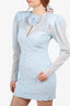 Magda Butrym Blue Silk Floral Detail Cocktail Dress size 34